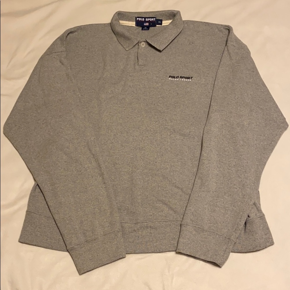 Grey Polo Sport: Ralph Lauren collar sweater